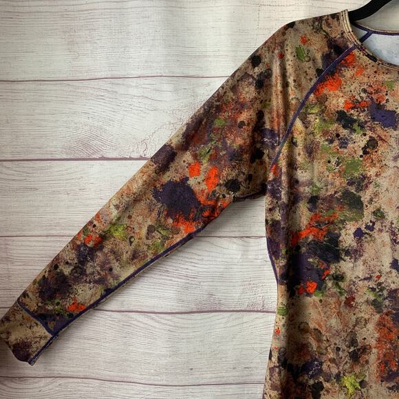 Burton Dryride Base Layer Tan Colorful Splotchy Long Sleeve Shirt Size Large - Picture 6 of 15